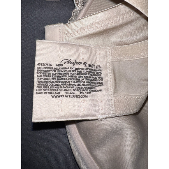 PLAYTEX Secrets Beautiful Lift Embroidered Underwire Bra Sz 44DD Beige/Nude - Picture 6 of 6